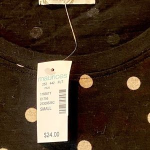 Size S. Black and beige polka dot cotton shirt.